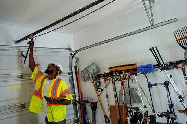 Professional Garage Door Panel Replacement technician working in Savoy, IL